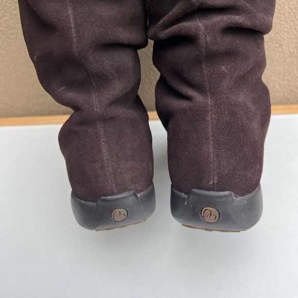 Blondo Winter Suede Boots Fur Lined Chocolate Brown Womens Size 6 Pull On Warm - Picture 2 of 9